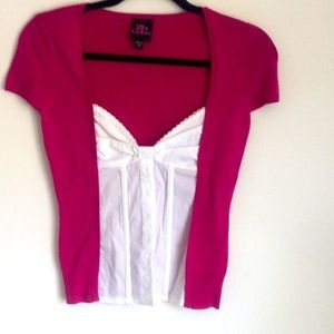 Pink & White Bustier Top